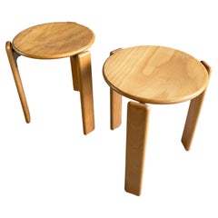 Retro Pair of Bruno Rey stackable stools for Dietiker, 1971