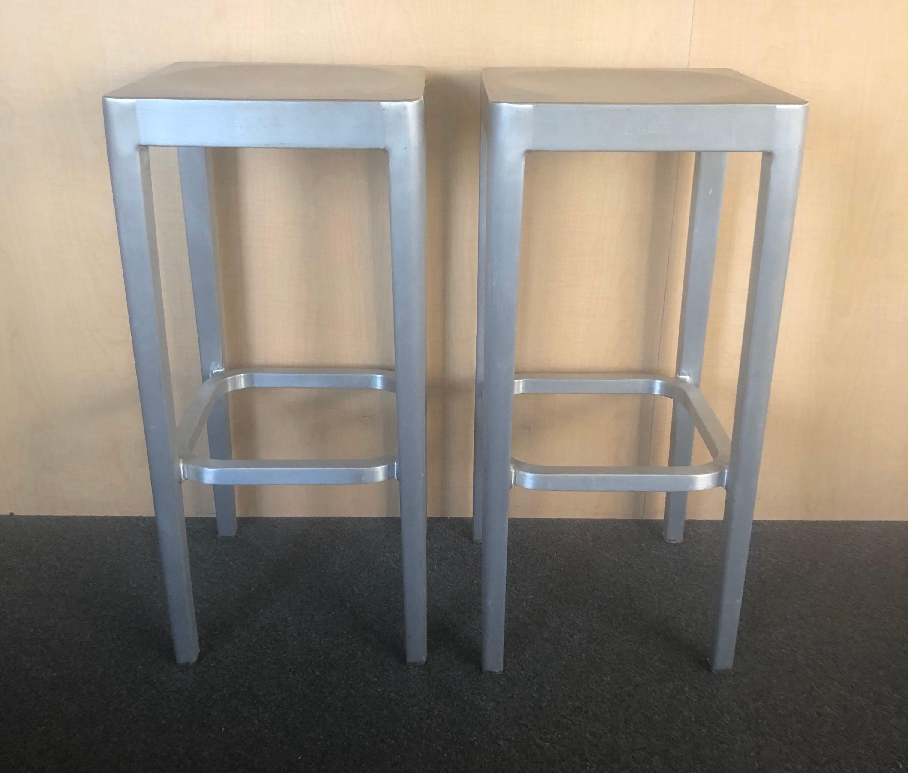 brushed aluminium bar stools