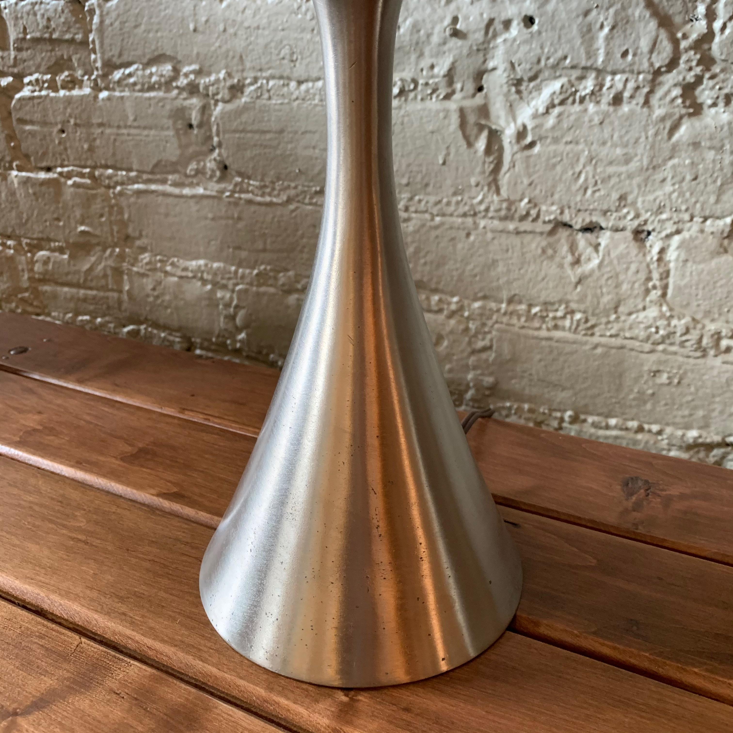 Pair of Brushed Aluminum Mushroom Table Lamps by Bill Curry for Laurel 1