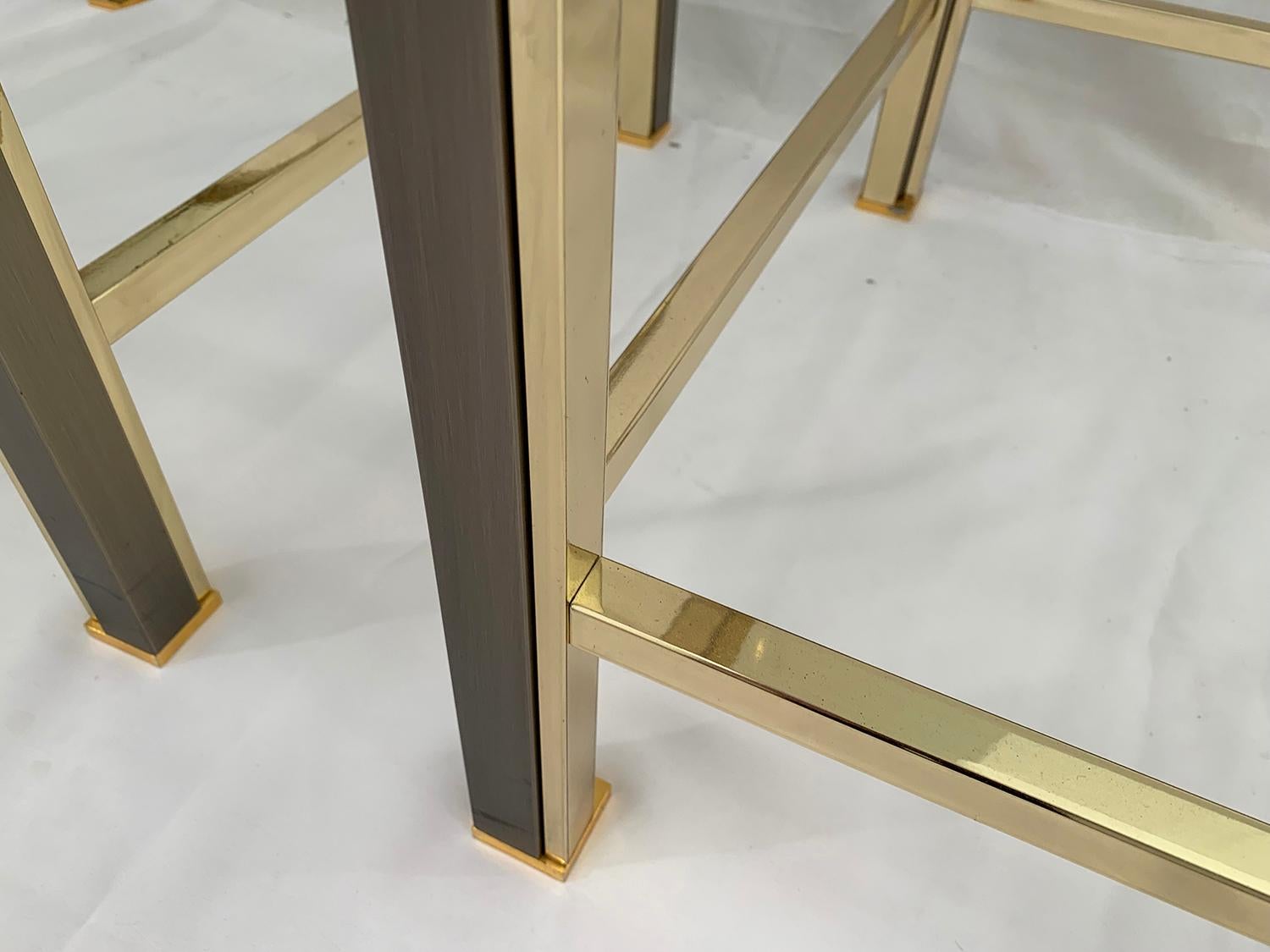 Pair of Brushed Steel and Brass Side Tables from Belgo Chrome, 1980s 3