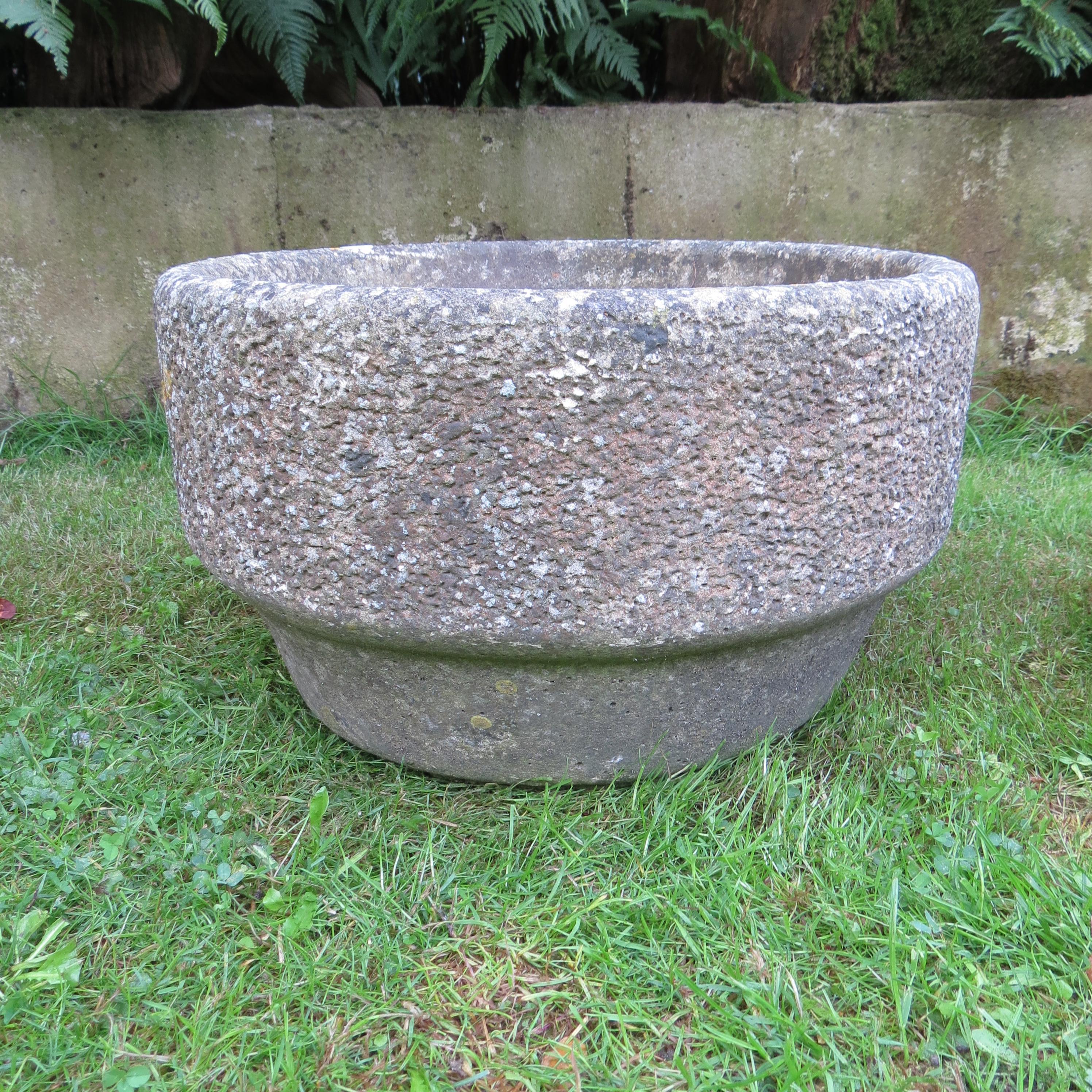 British Pair of Brutalist 1970s Concrete Planters Plant Pots by Willow Lodge Crafts Glos