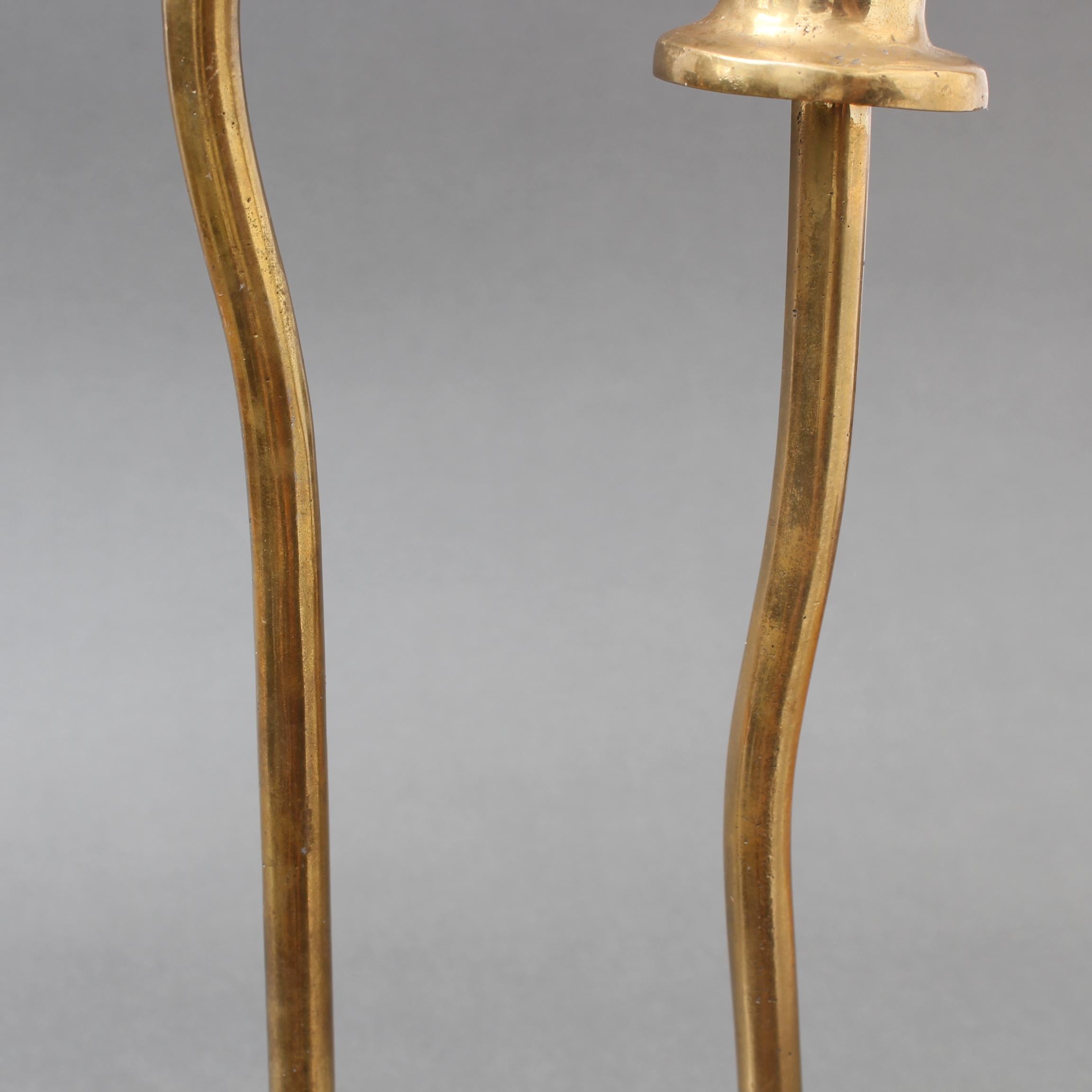 Pair of Brutalist Aluminium and Brass Candlesticks by David Marshall For Sale 8
