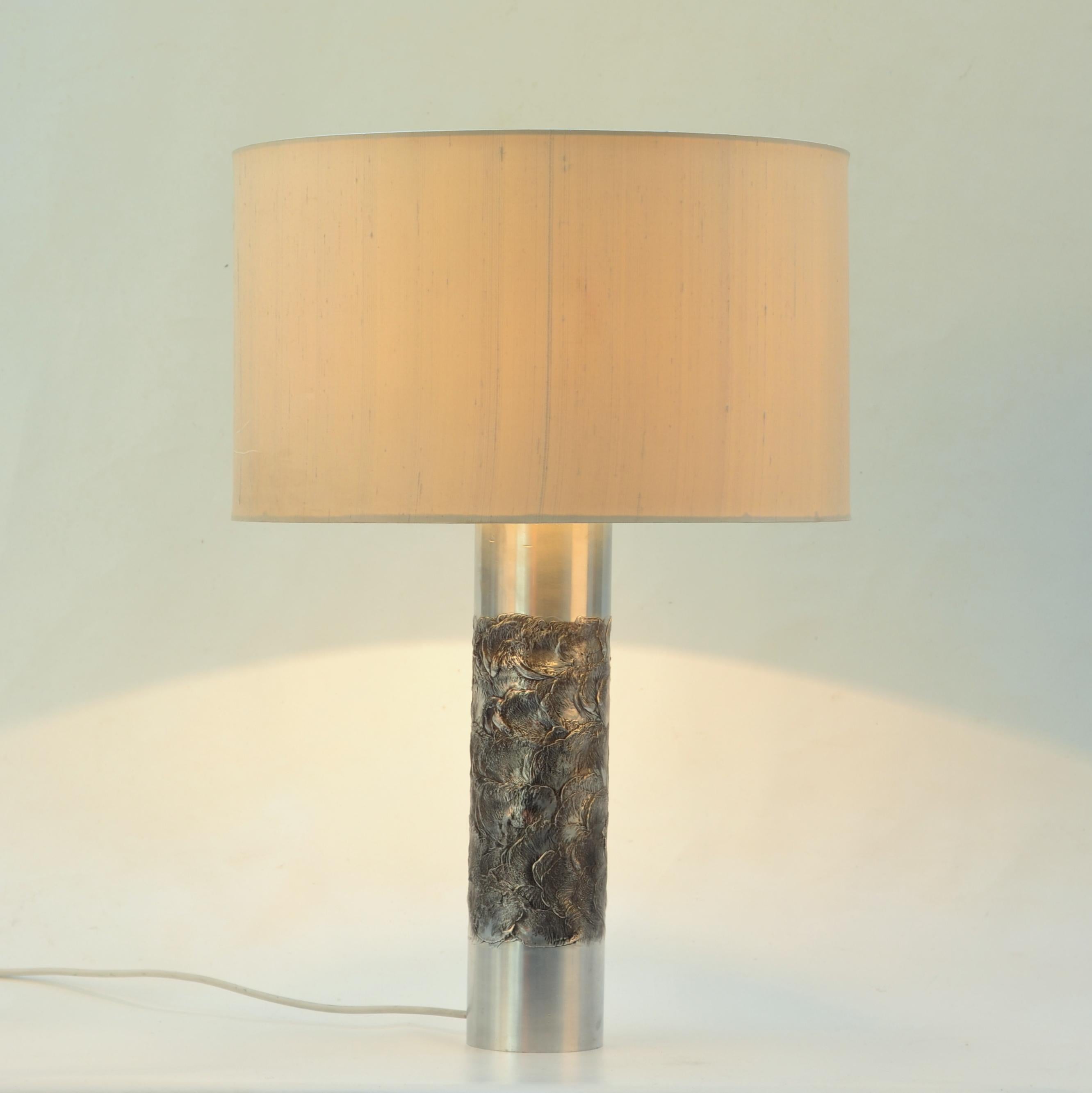 Mid-Century Modern Pair of Brutalist Aluminum Table Lamp by Willy Luyckx, Aluclair, 1960's For Sale