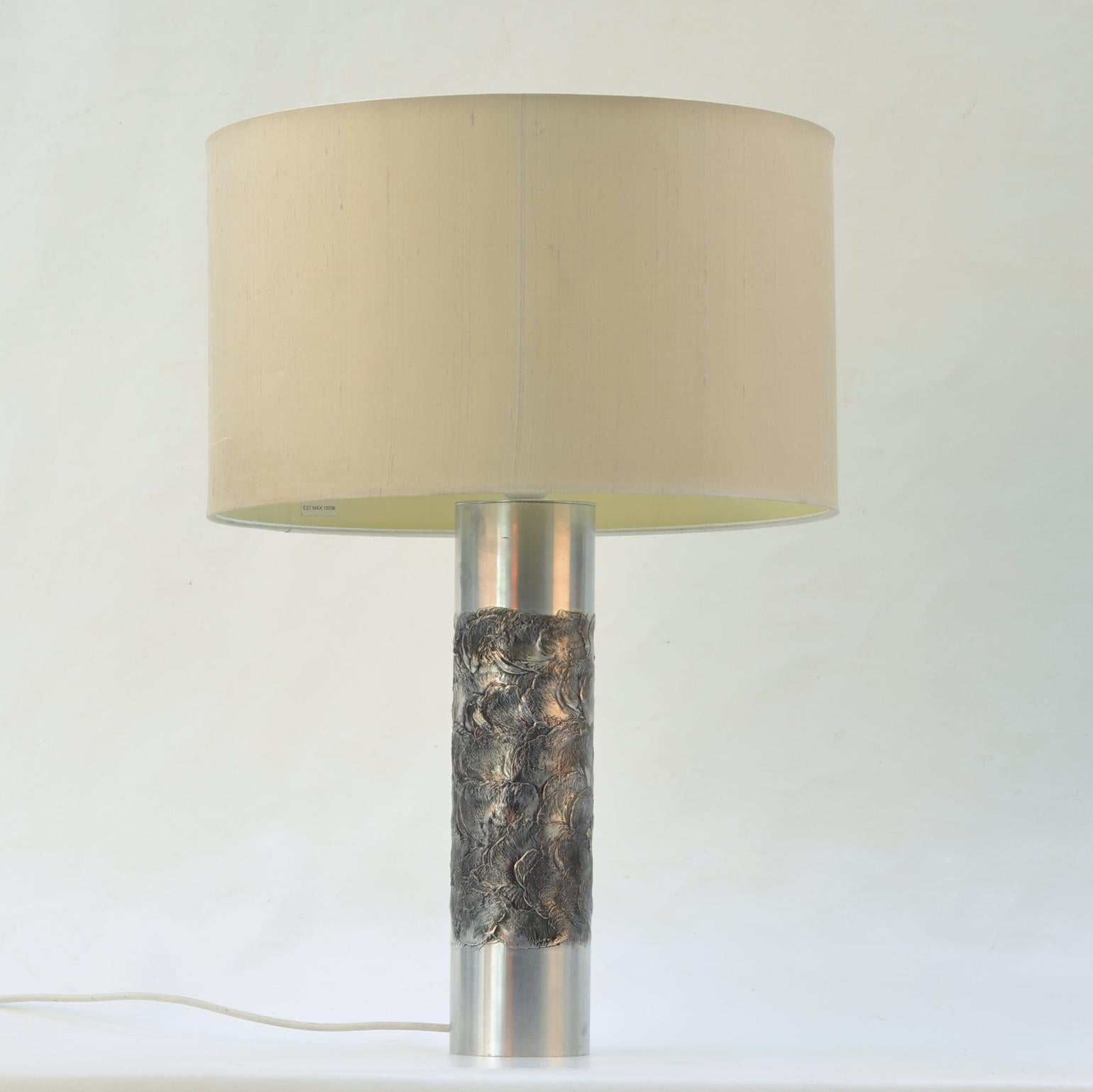 Belgian Pair of Brutalist Aluminum Table Lamp by Willy Luyckx, Aluclair, 1960's For Sale