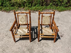 Pair of Brutalist Armchairs attr. to Adrien Audoux & Frida Minet, France 1960s