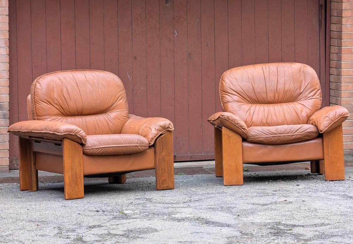 Pair of Brutalist Armchairs by Mobilgirgi, 1970s in vendita 7