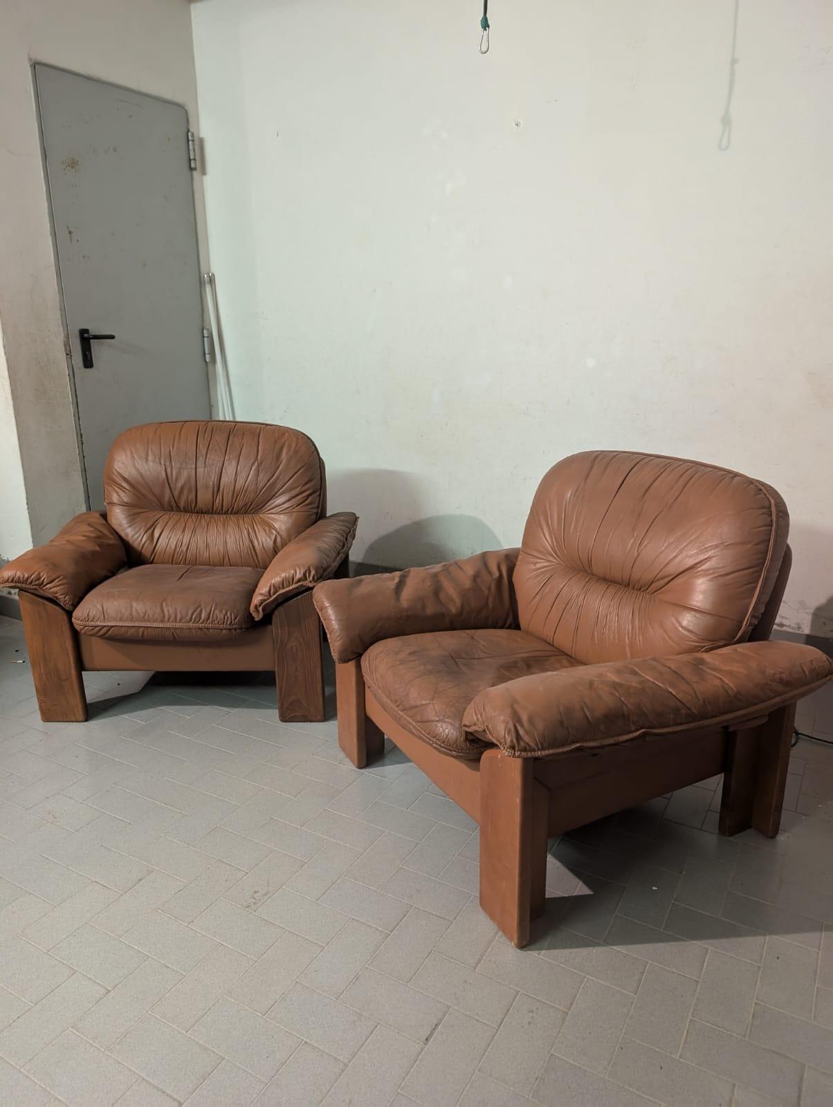 Paire de fauteuils brutalistes par Mobilgirgi, 1970 en vente 2