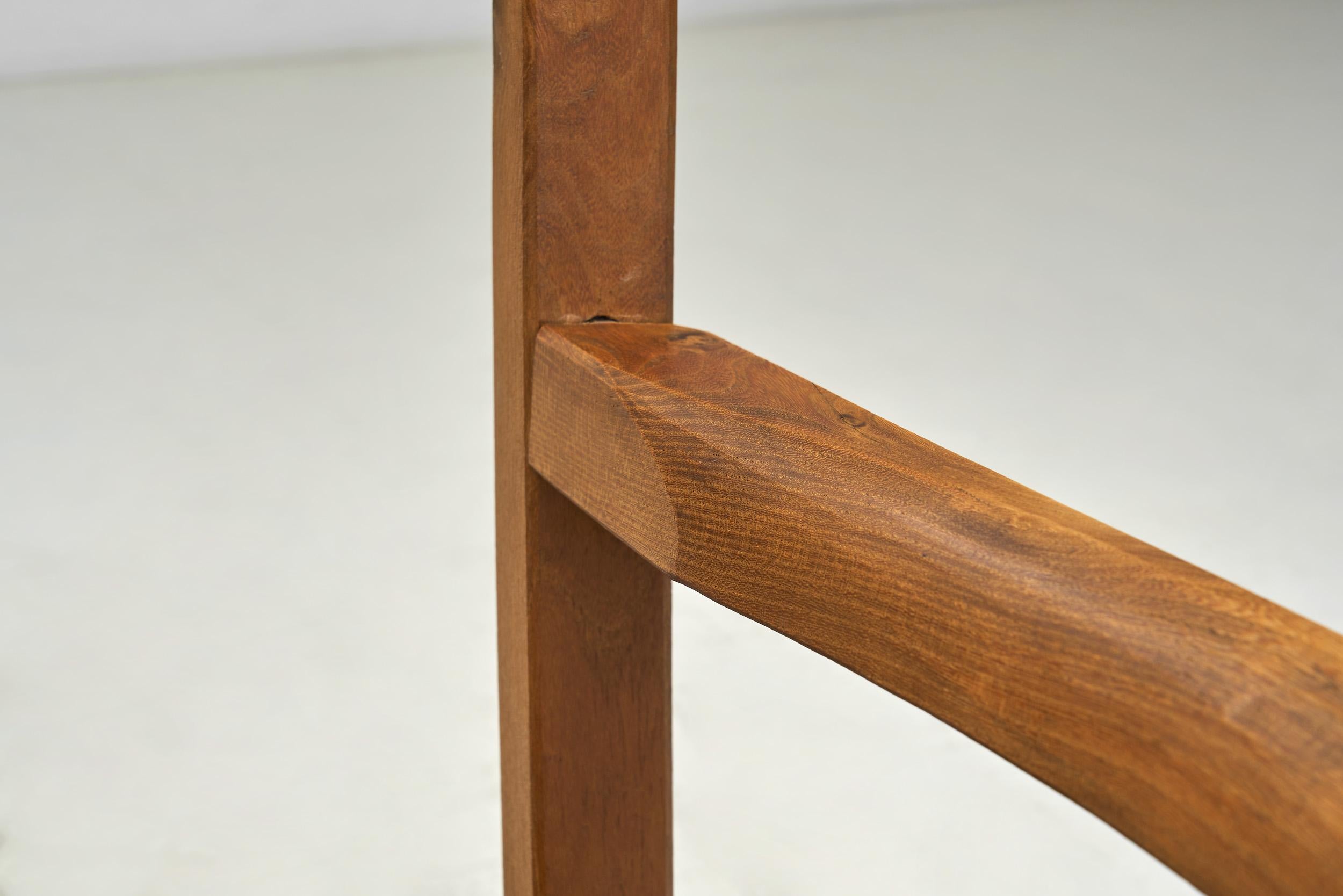 Pair of Brutalist Armchairs with Leather Seats, Europe 1970s For Sale 10