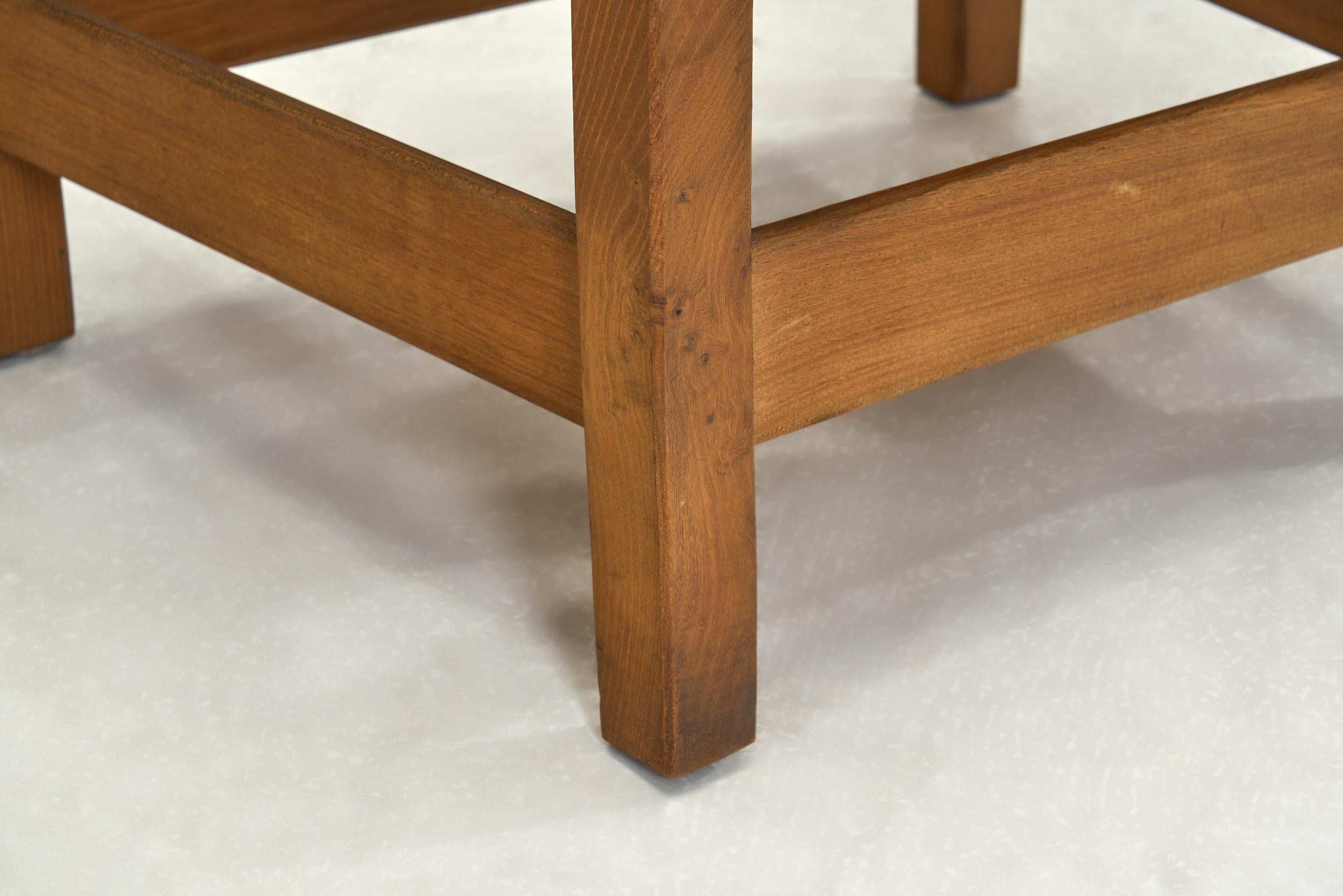 Pair of Brutalist Armchairs with Leather Seats, Europe 1970s For Sale 11