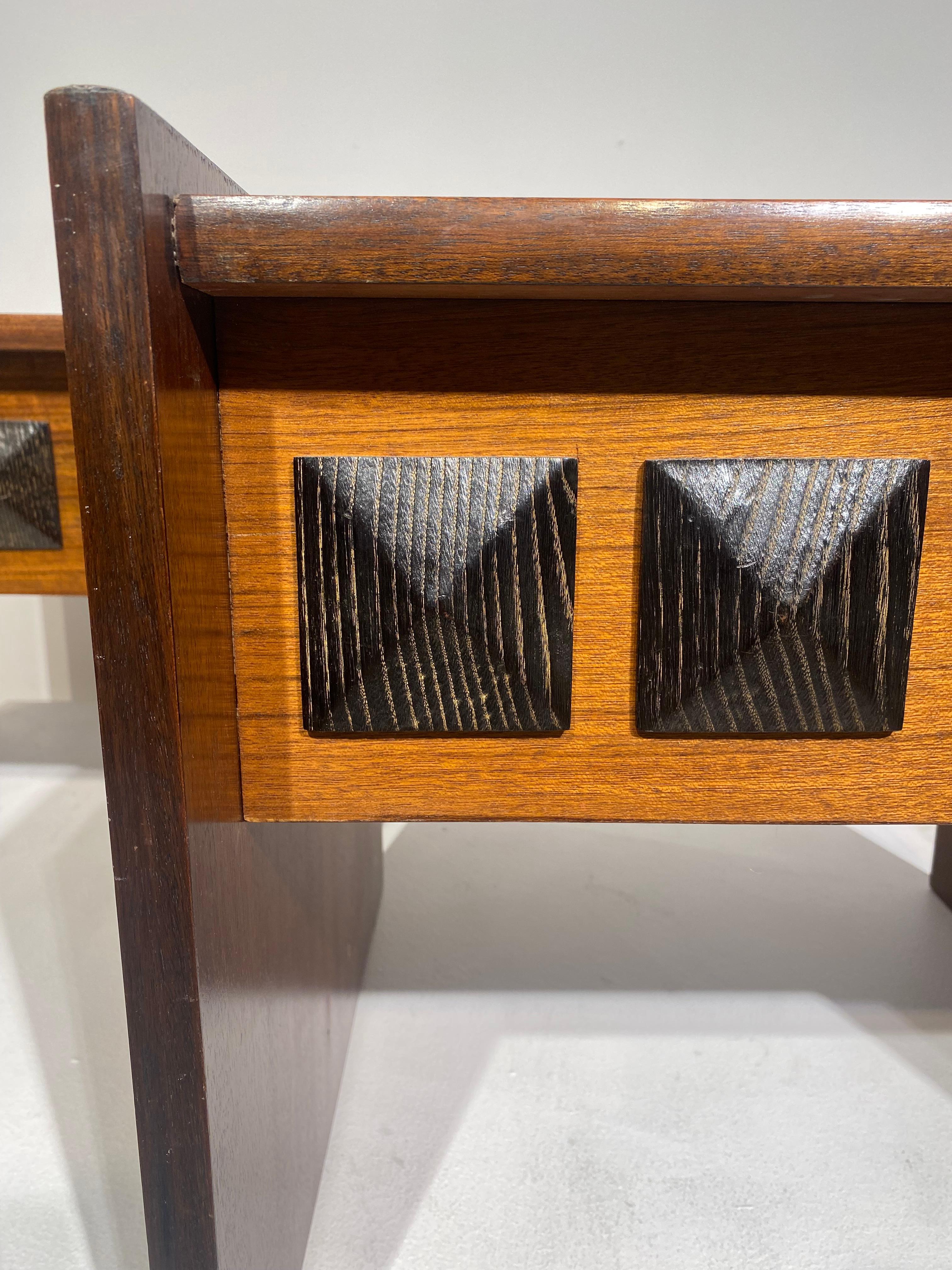 Italian Pair of Brutalist Bedsides Cabinets, Italy, 1960's