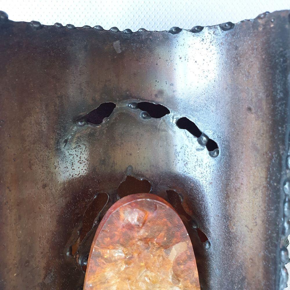 Coppia di appliques brutaliste in ottone, Francia anni '60 in vendita 2