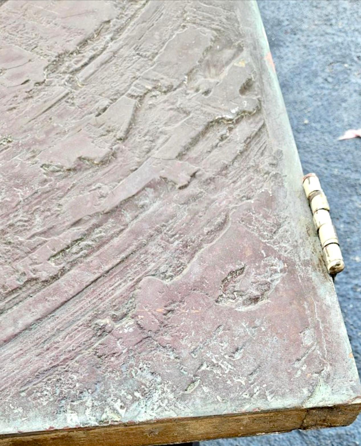 20th Century Pair of Brutalist Bronze Mid Century Modern Entry Doors For Sale