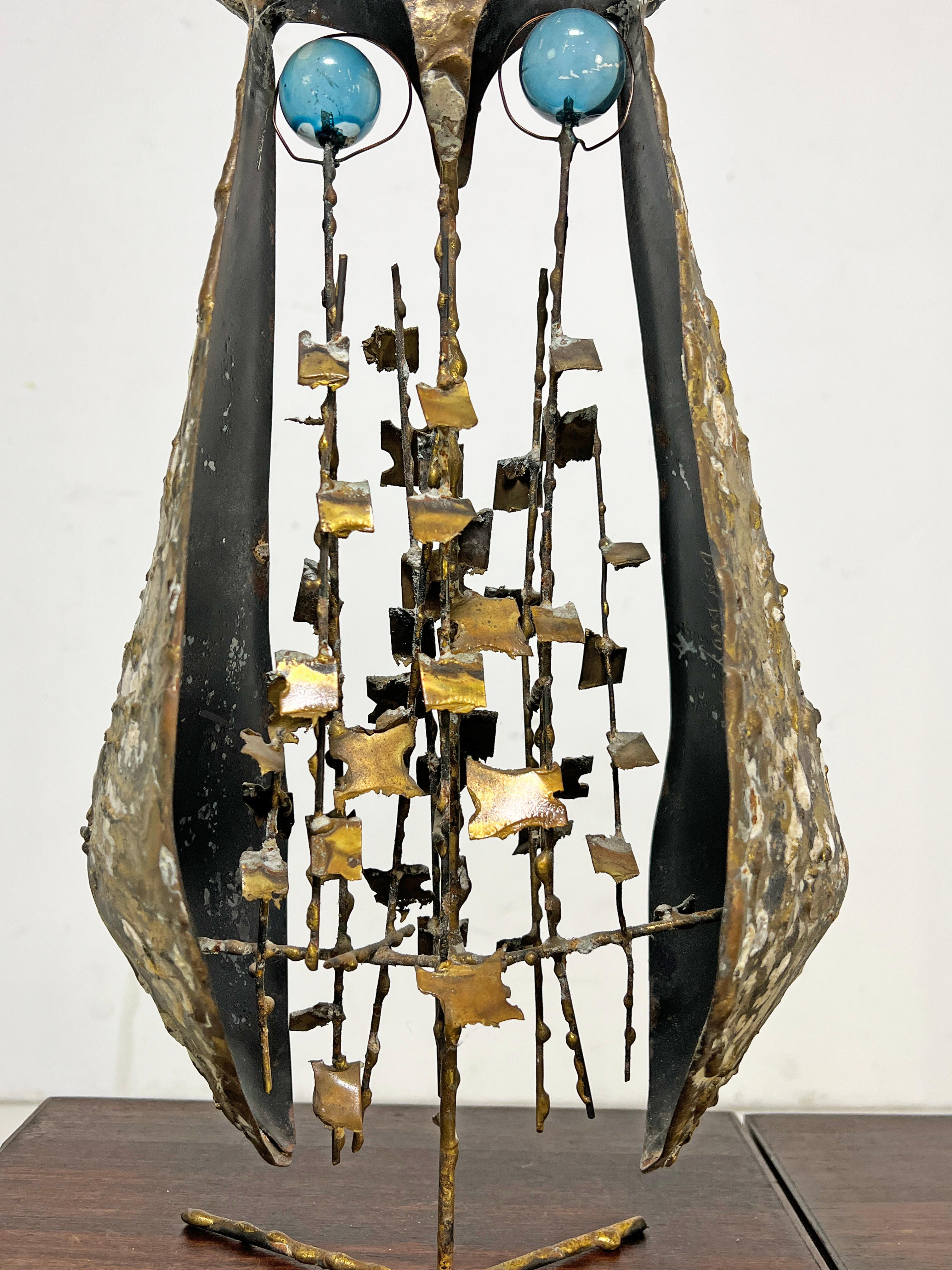 American Pair of Brutalist Bronze Owl Sculptures by Don Budy, Circa 1960s For Sale