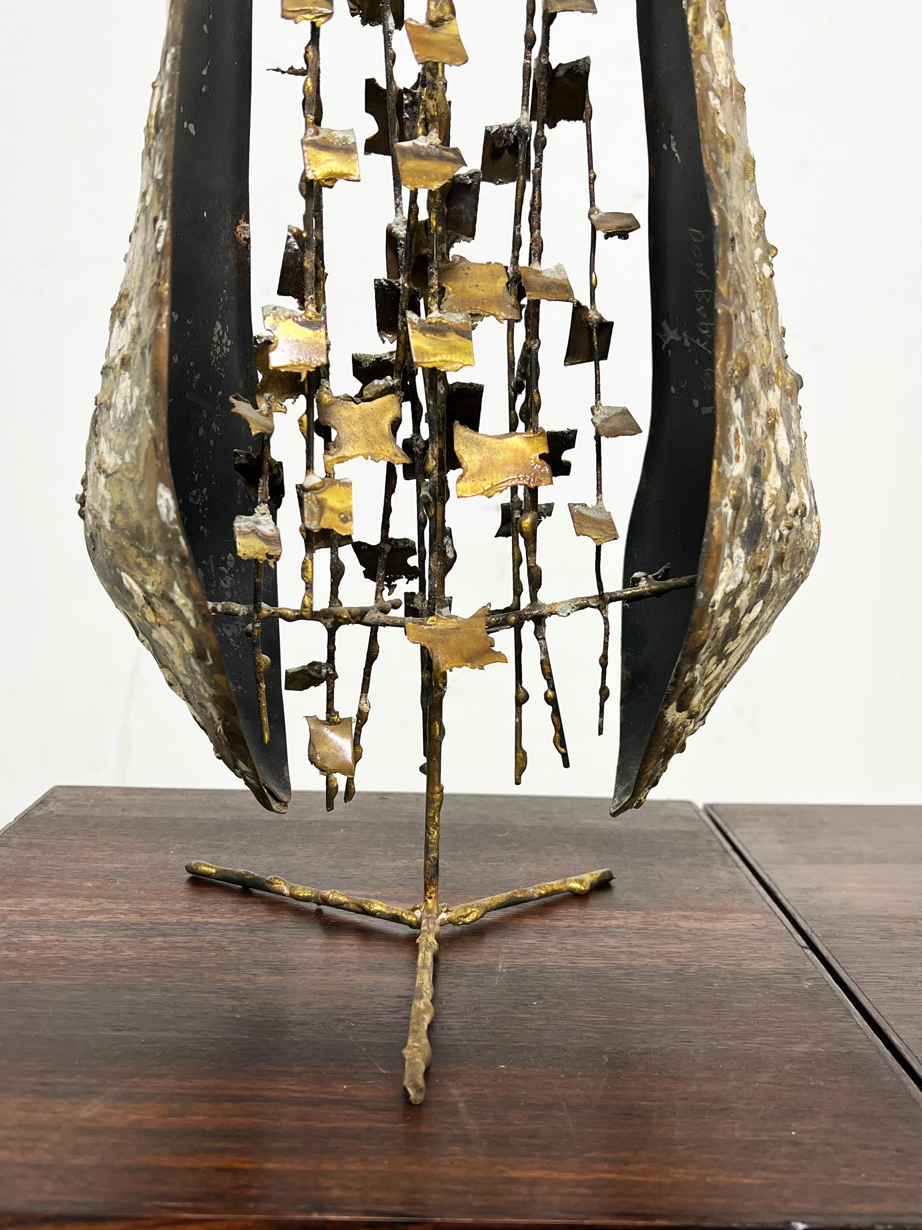 Pair of Brutalist Bronze Owl Sculptures by Don Budy, Circa 1960s In Good Condition For Sale In Peabody, MA