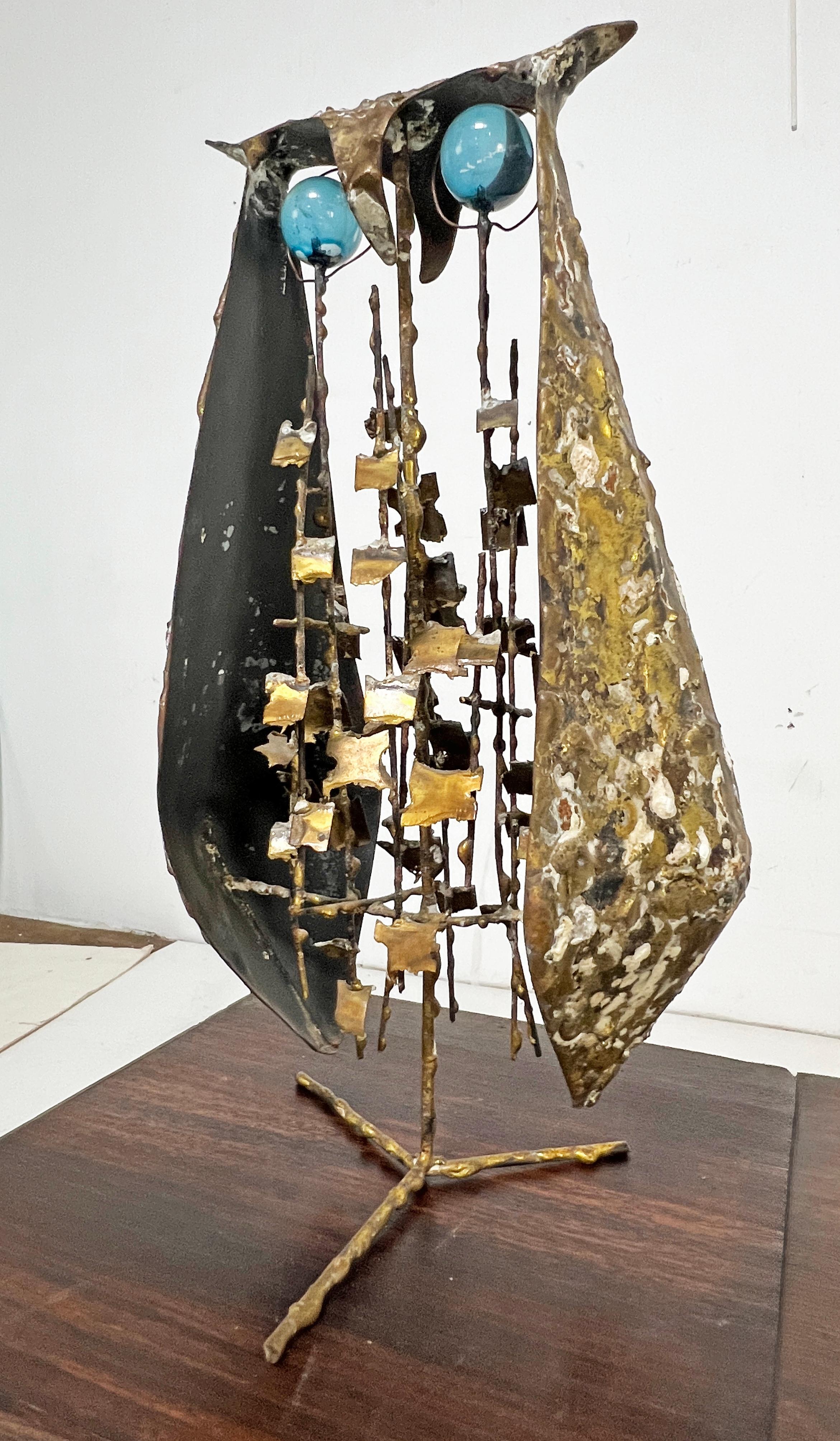 Mid-20th Century Pair of Brutalist Bronze Owl Sculptures by Don Budy, Circa 1960s For Sale