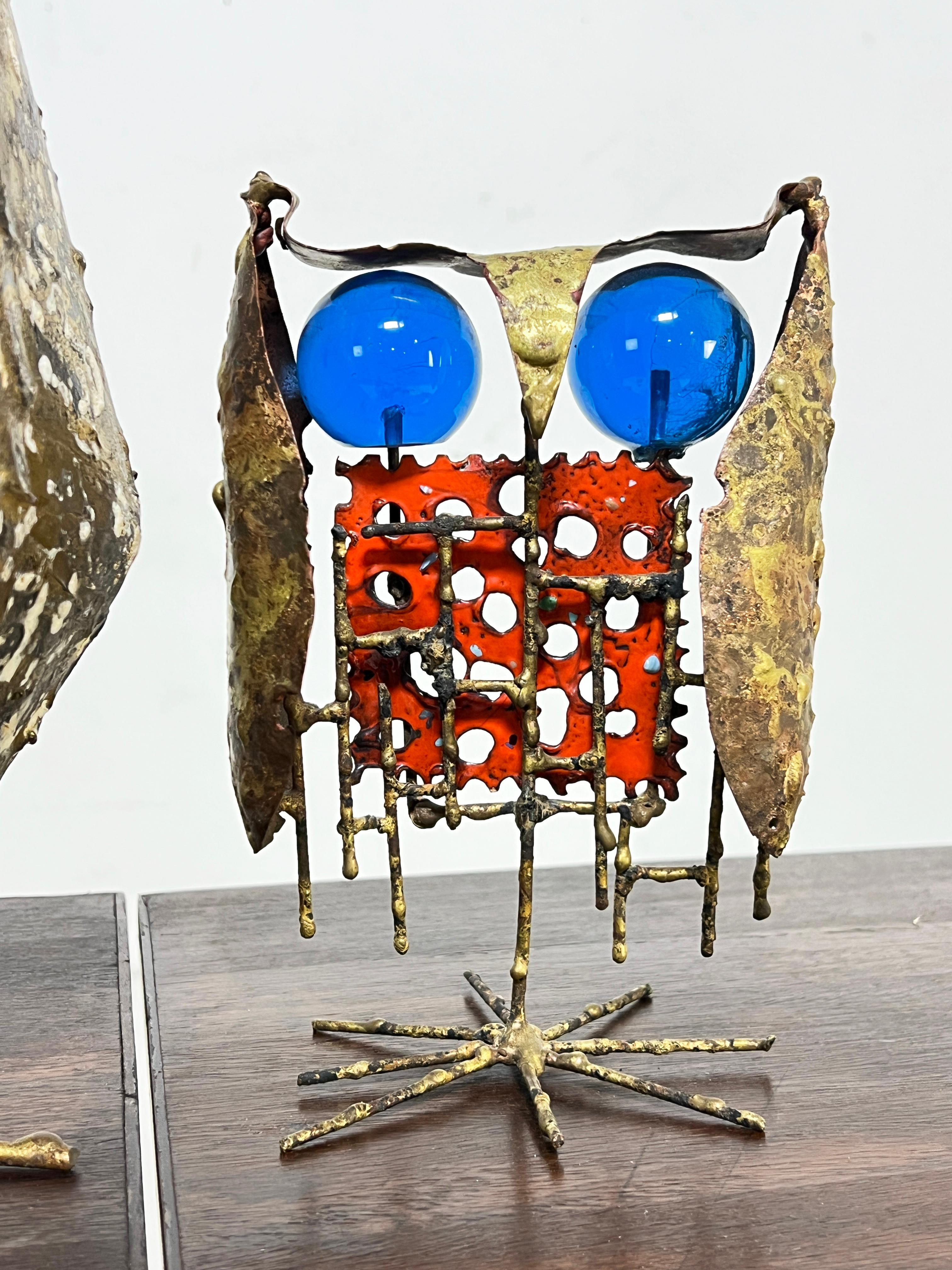 Pair of Brutalist Bronze Owl Sculptures by Don Budy, Circa 1960s For Sale 2