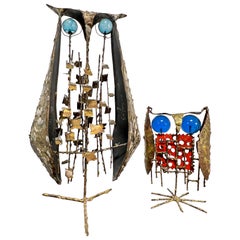 Pair of Brutalist Bronze Owl Sculptures by Don Budy, Circa 1960s