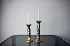 Pair of brutalist candlesticks by Ardisur, Spain, 1970