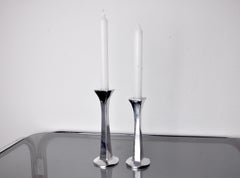 Pair of Brutalist Candlesticks by Arte3, 1980, Spain