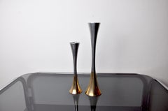 Pair of Brutalist Candlesticks by David Marshall, 1980, Spain