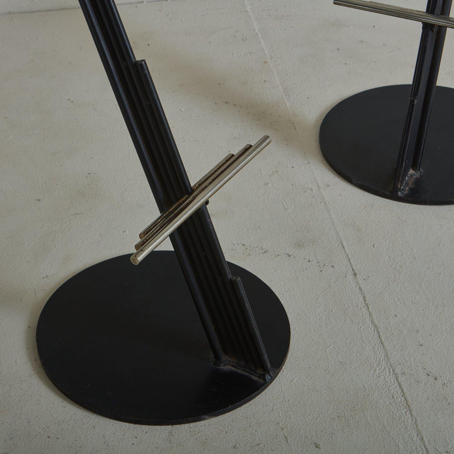 Pair of Brutalist Cantilever Stools By Curtis Jere, 1980s For Sale 1