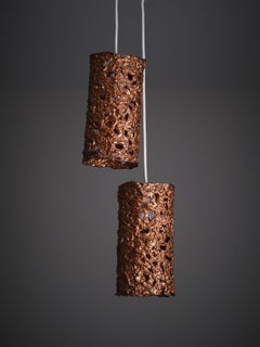 Pair of brutalist ceiling lamps by Aimo Tukiainen, Finland, 1960s