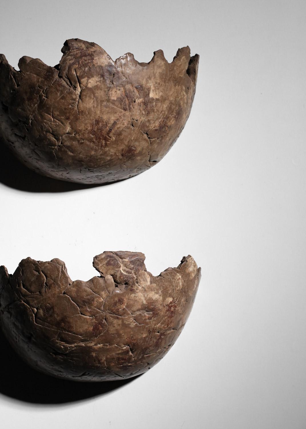 Ceramic pair of brutalist ceramic sconces For Sale