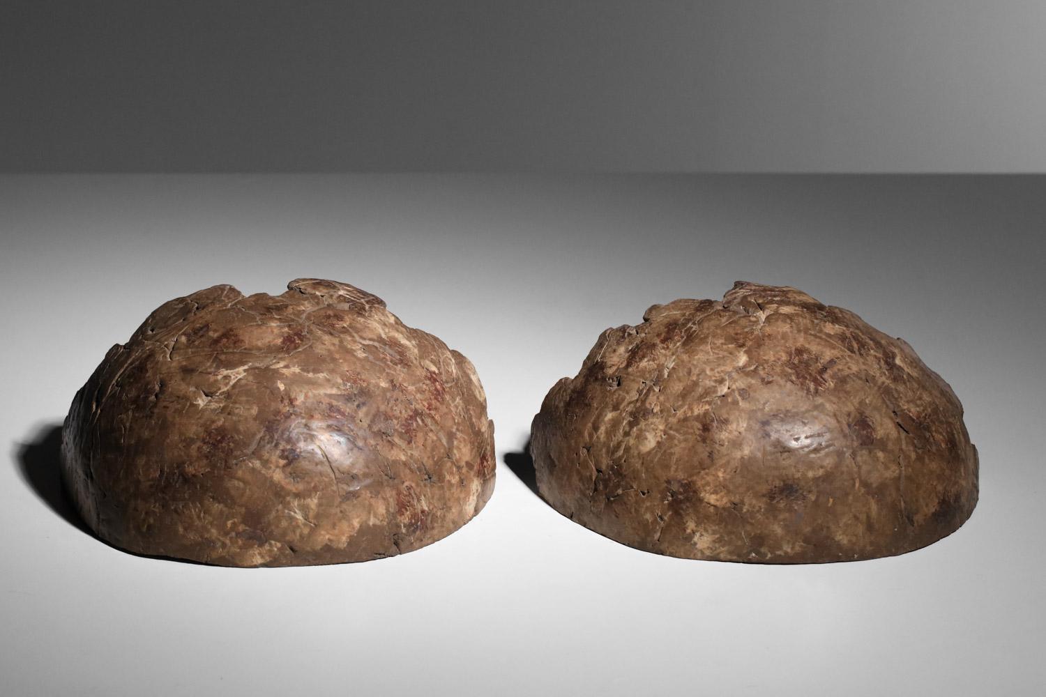 pair of brutalist ceramic sconces For Sale 1
