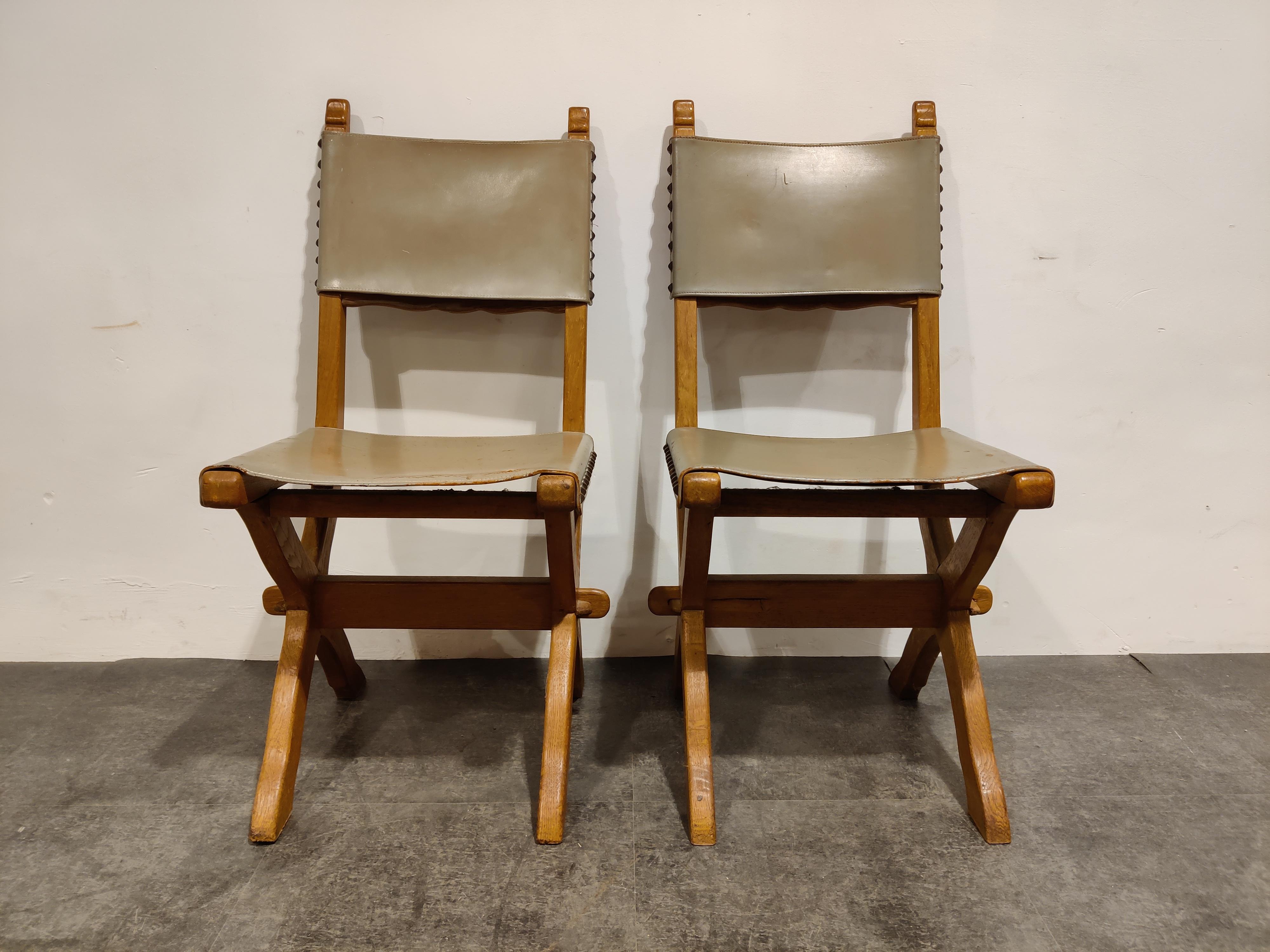 German Pair of Brutalist Chairs, 1960s