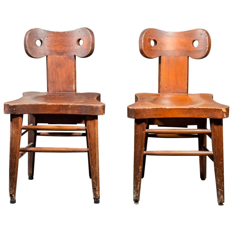 Pair of Brutalist Chairs, France, circa 1960 For Sale at 1stDibs