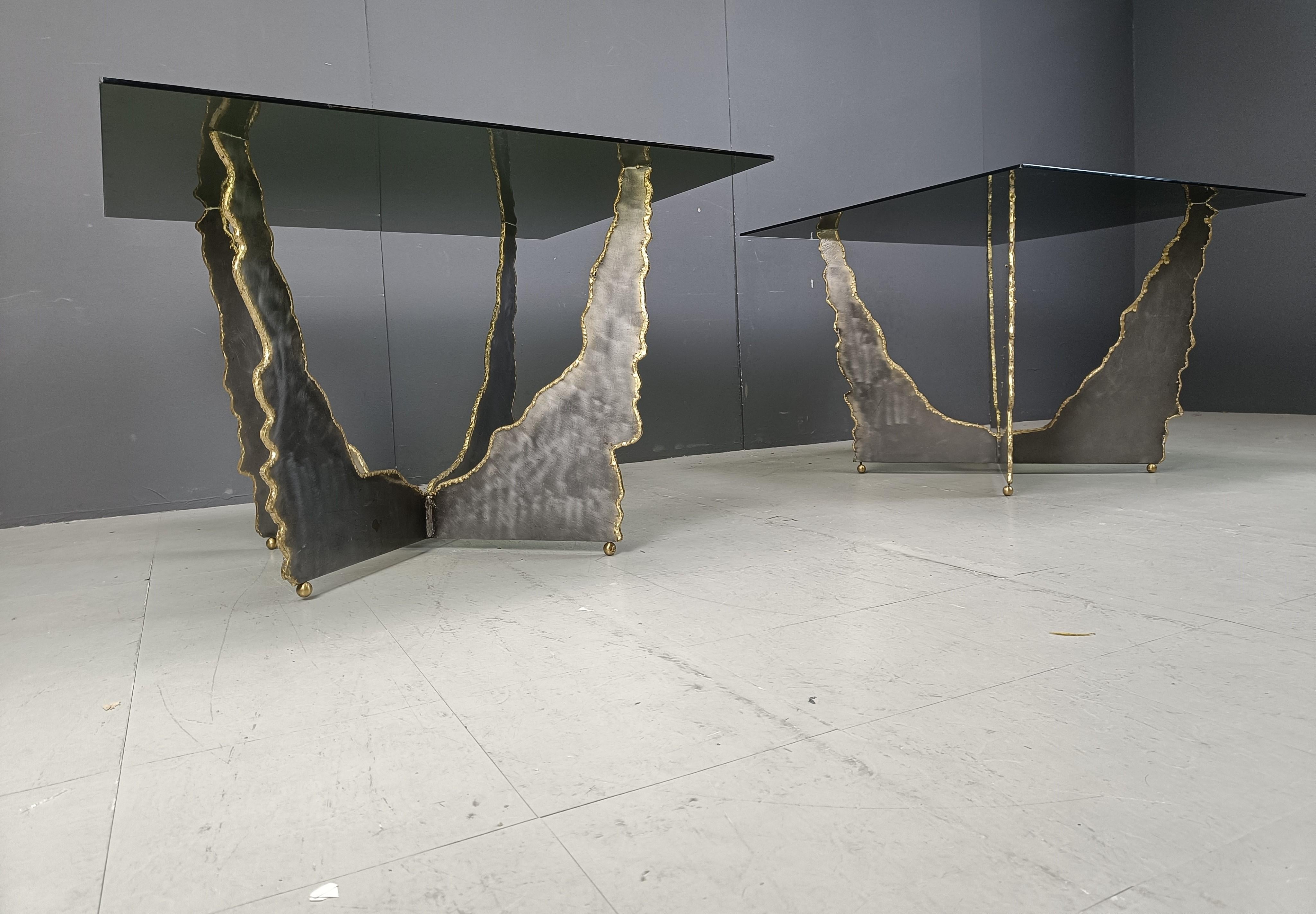 Pair of Brutalist coffee tables, 1970s For Sale 4