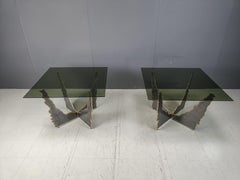 Pair of Brutalist coffee tables, 1970s