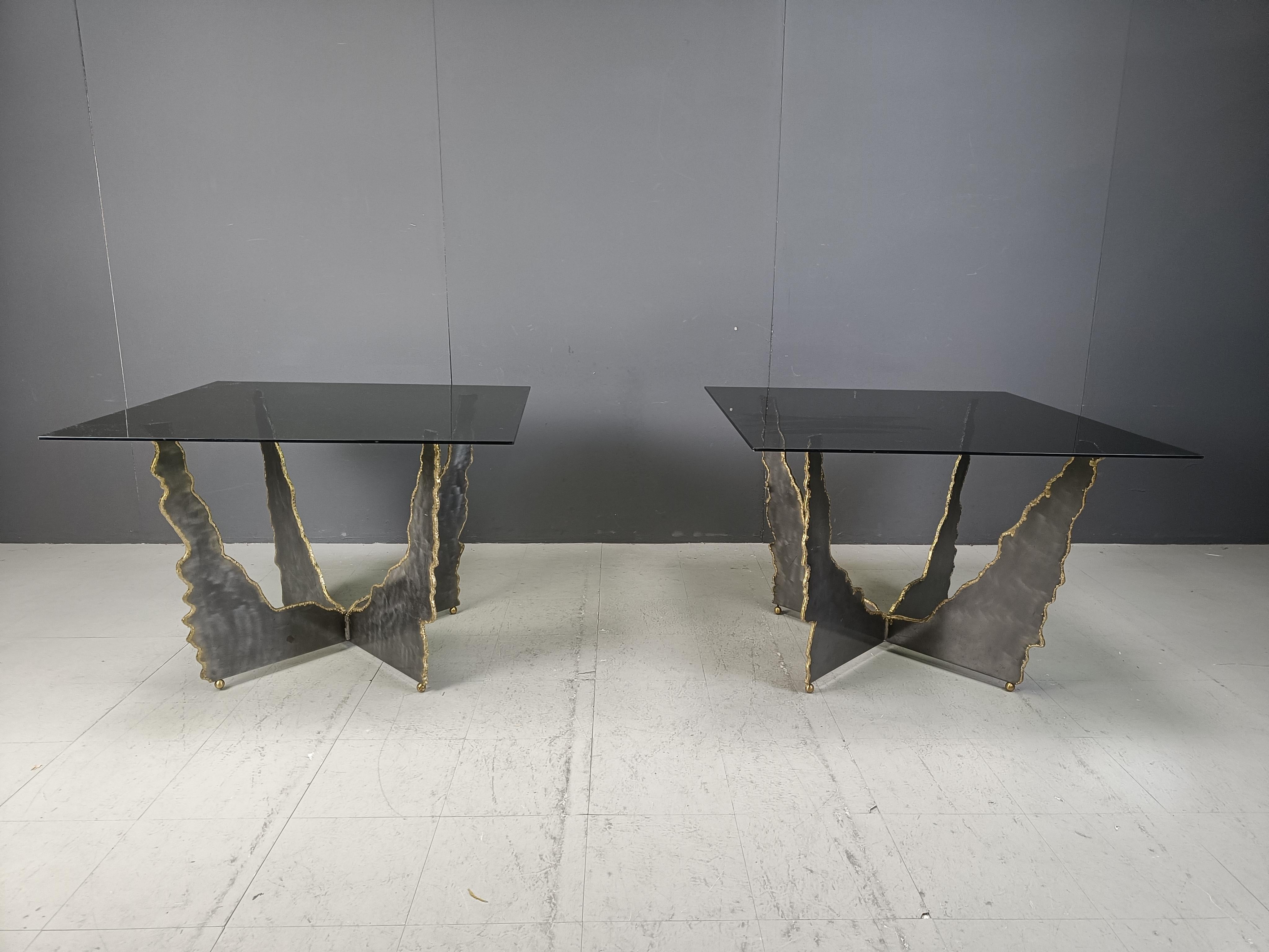 Pair of Brutalist coffee tables, 1970s In Good Condition For Sale In Leuven, Vlaams Gewest