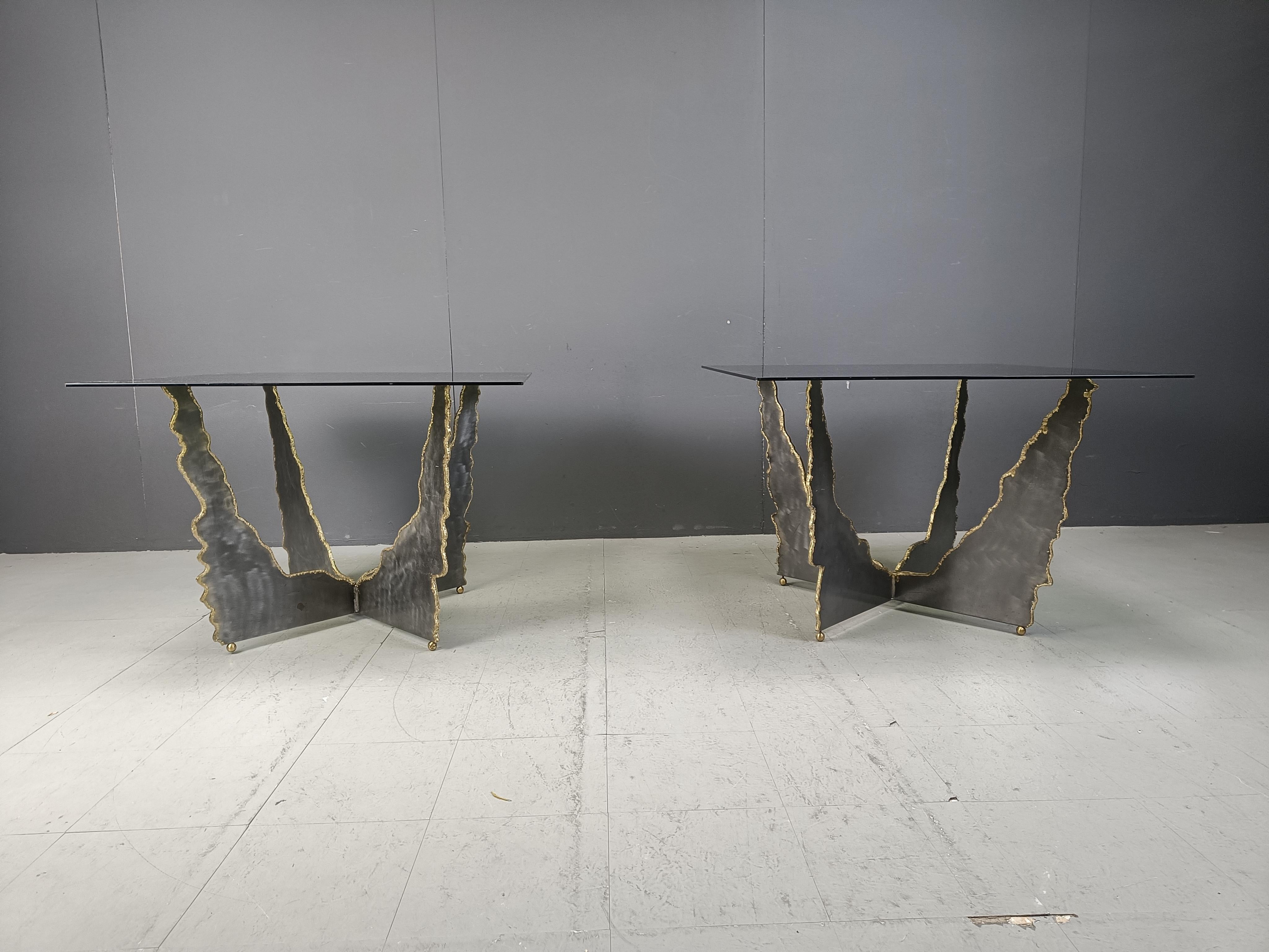 Late 20th Century Pair of Brutalist coffee tables, 1970s For Sale