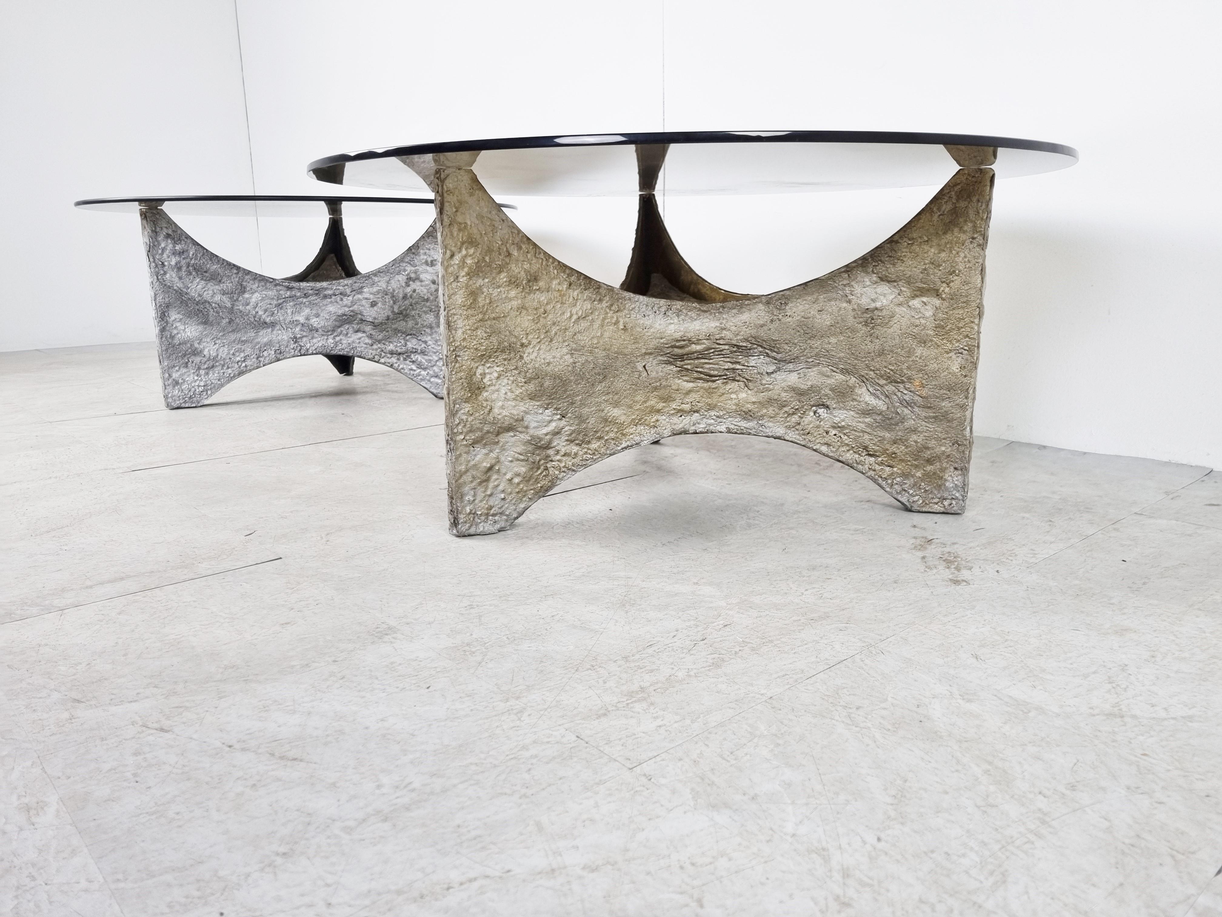 Pair of Brutalist Coffee Tables, 1970s For Sale 1