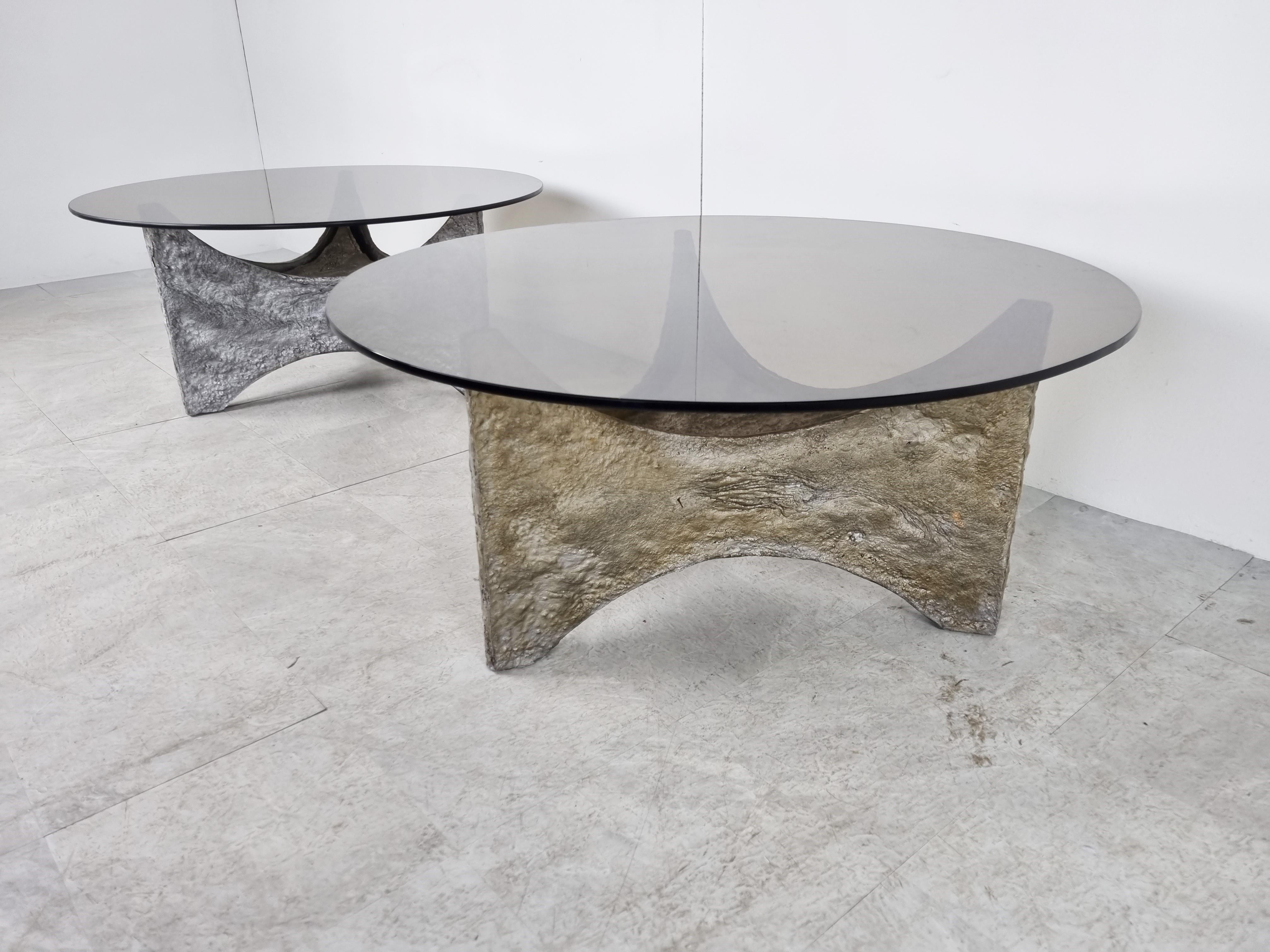 Pair of Brutalist Coffee Tables, 1970s For Sale 1
