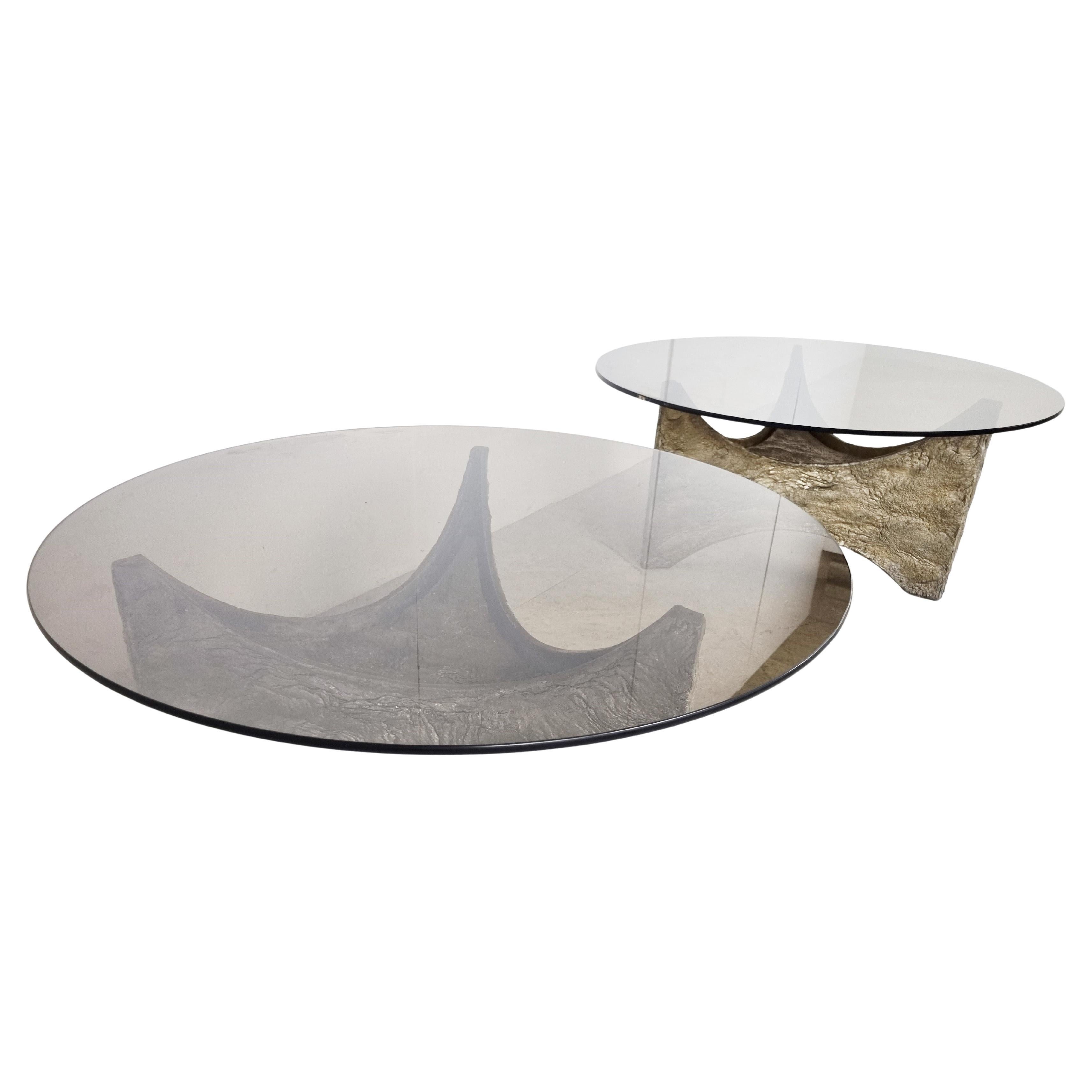 Pair of Brutalist Coffee Tables, 1970s For Sale
