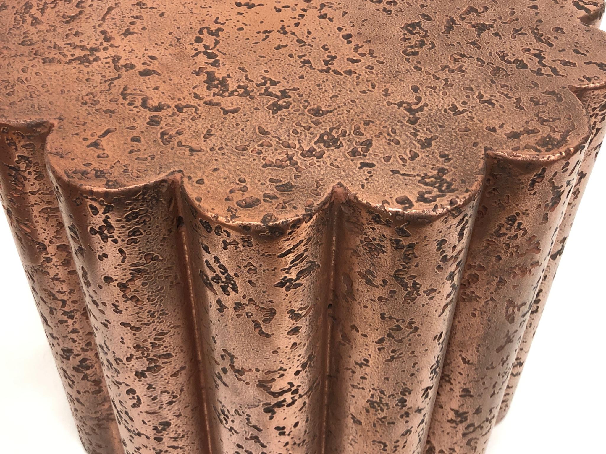 Pair of Brutalist Copper Flower Shape Side Tables by Steve Chase 4
