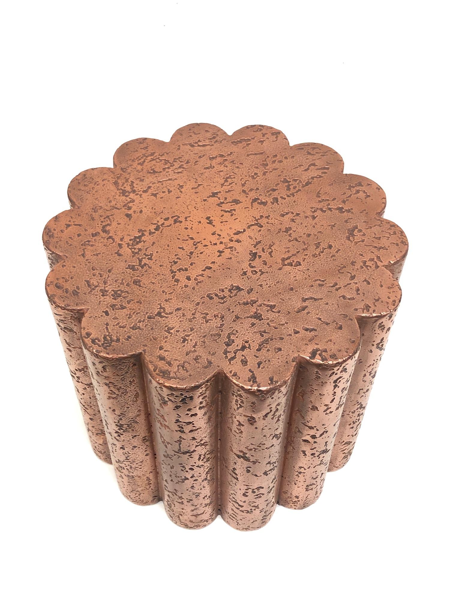 Pair of Brutalist Copper Flower Shape Side Tables by Steve Chase 1
