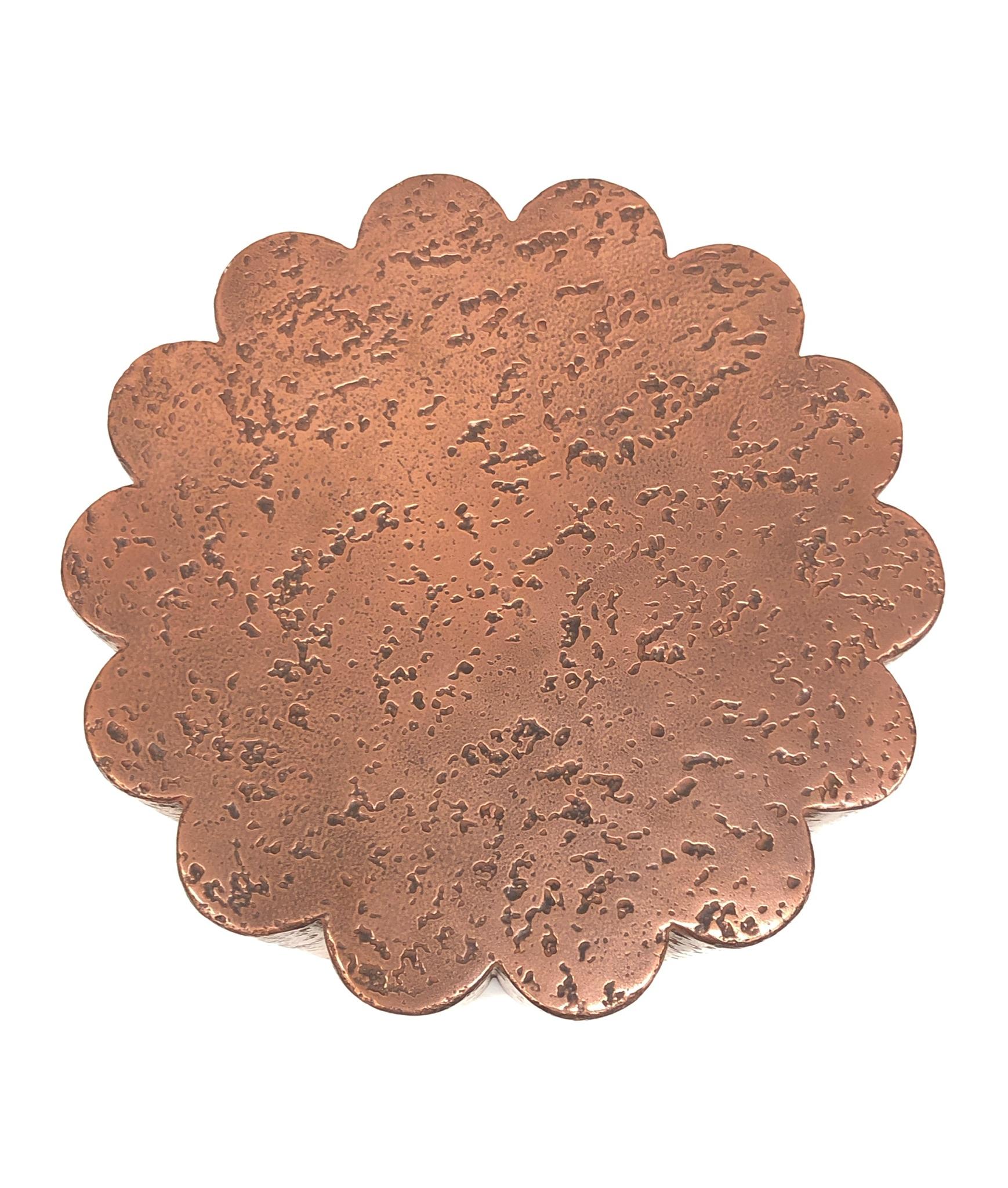 Pair of Brutalist Copper Flower Shape Side Tables by Steve Chase 2