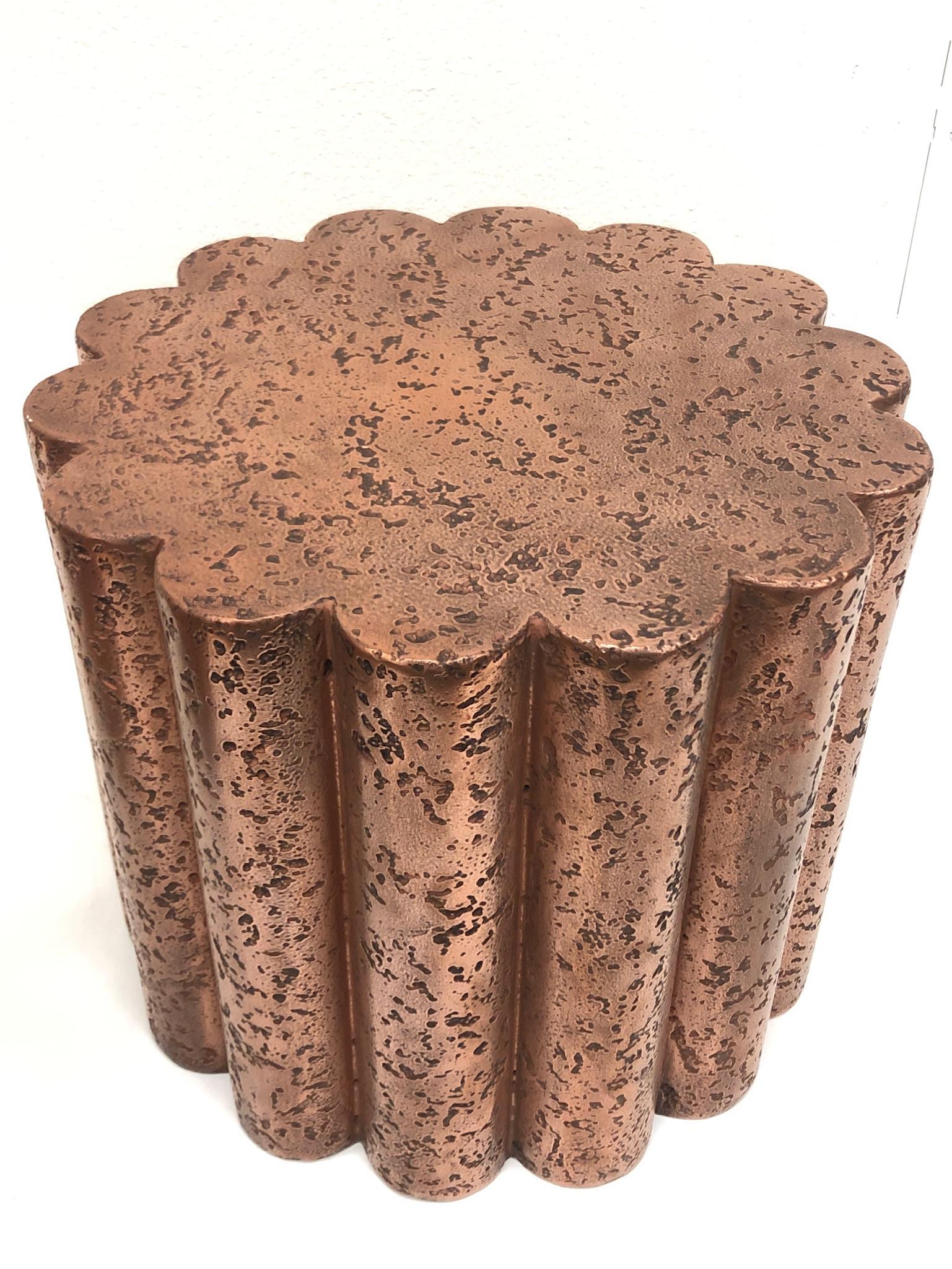 Pair of Brutalist Copper Flower Shape Side Tables by Steve Chase 3