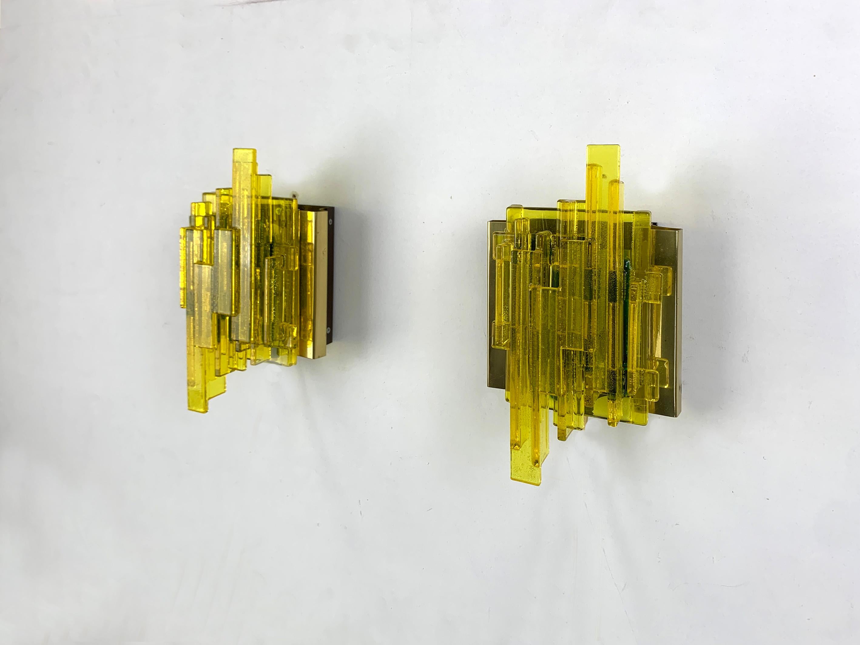 Pair of Brutalist Danish Wall Lamps by Claus Bolby for Cebo Industri, 1970s For Sale 1