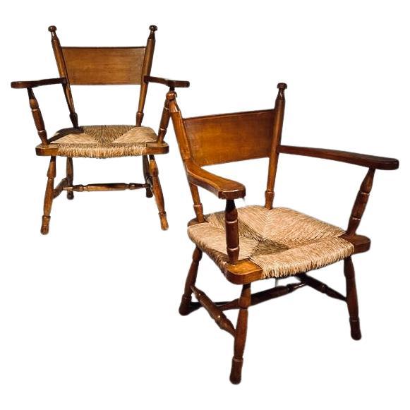 Paire de fauteuils brutalistes, années 1960 en vente