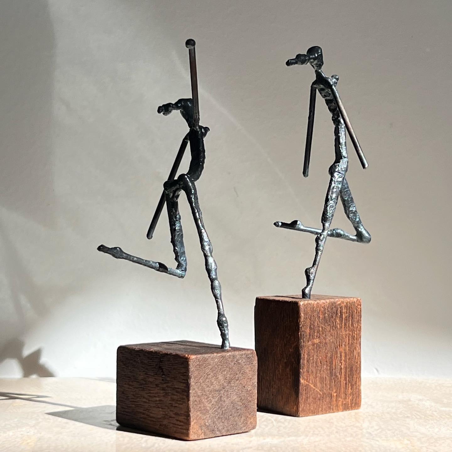Pair of Brutalist Figurative Dancing Sculptures by Arturo Bassols, 1968 1