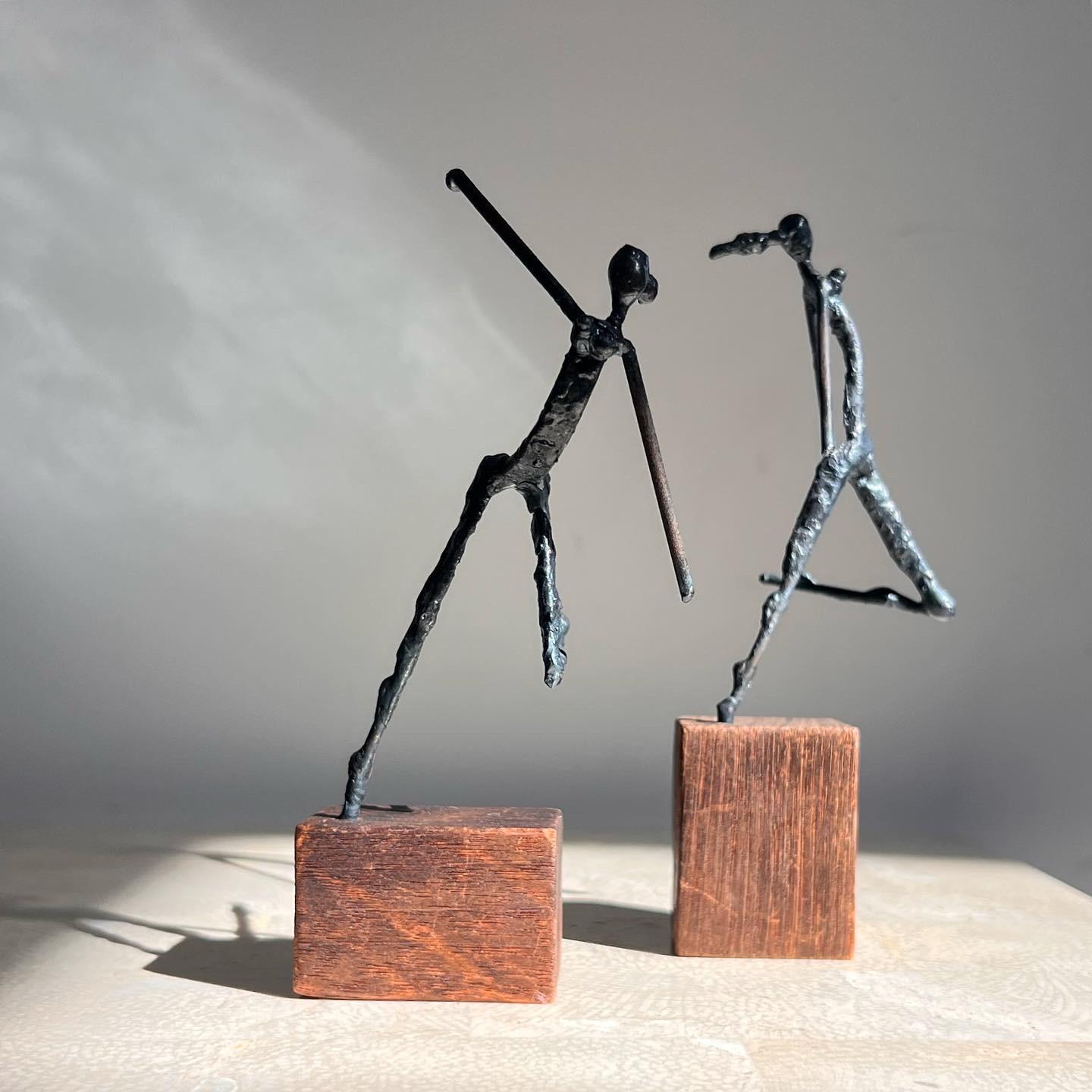 Pair of Brutalist Figurative Dancing Sculptures by Arturo Bassols, 1968 2