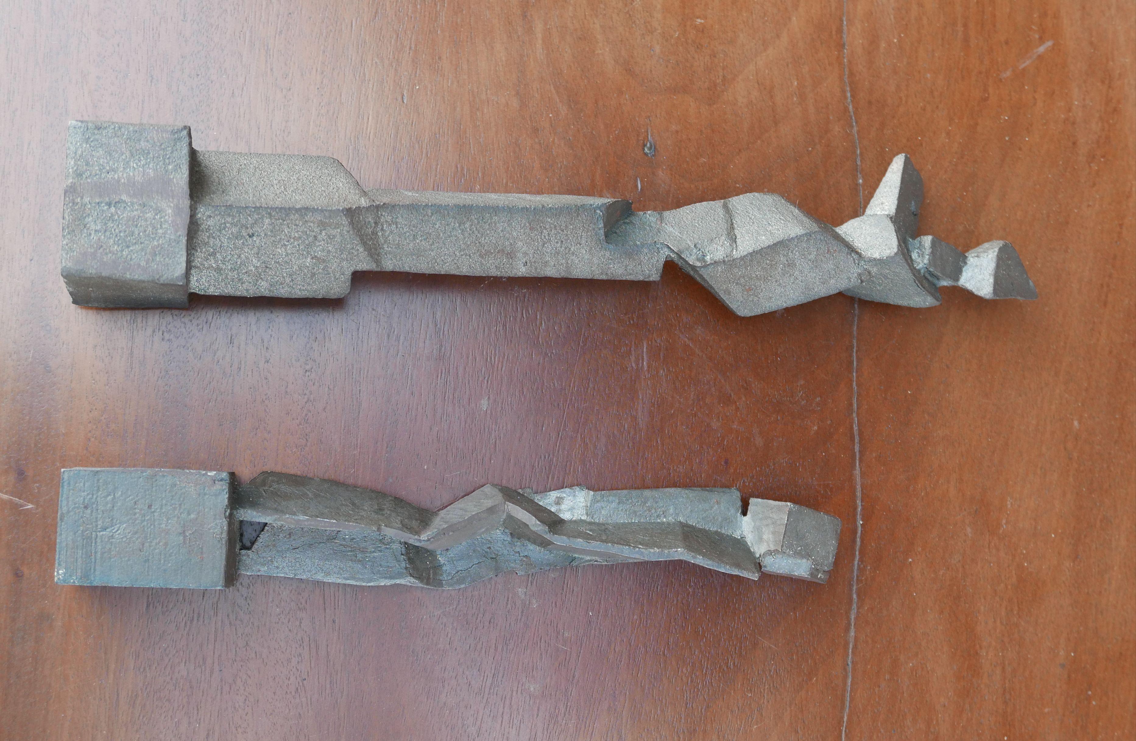 Pair of Brutalist Forged Iron Figural Abstract Sculptures 1