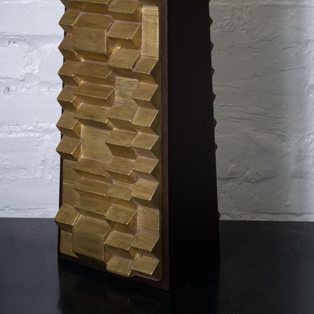 Paire de lampes brutalistes en métal doré de Laurel Lighting Co. en vente 5