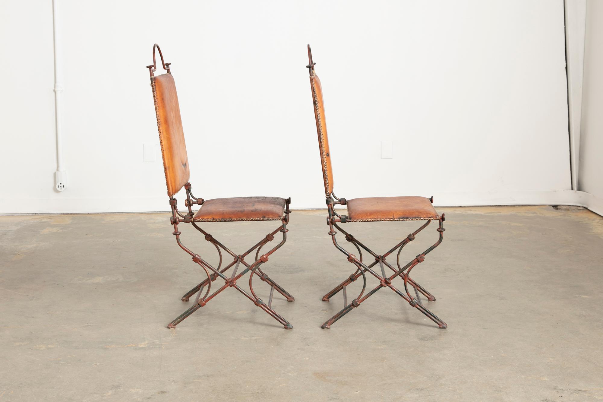 Pair of Brutalist Ilana Goor attributed Chairs in vendita 7