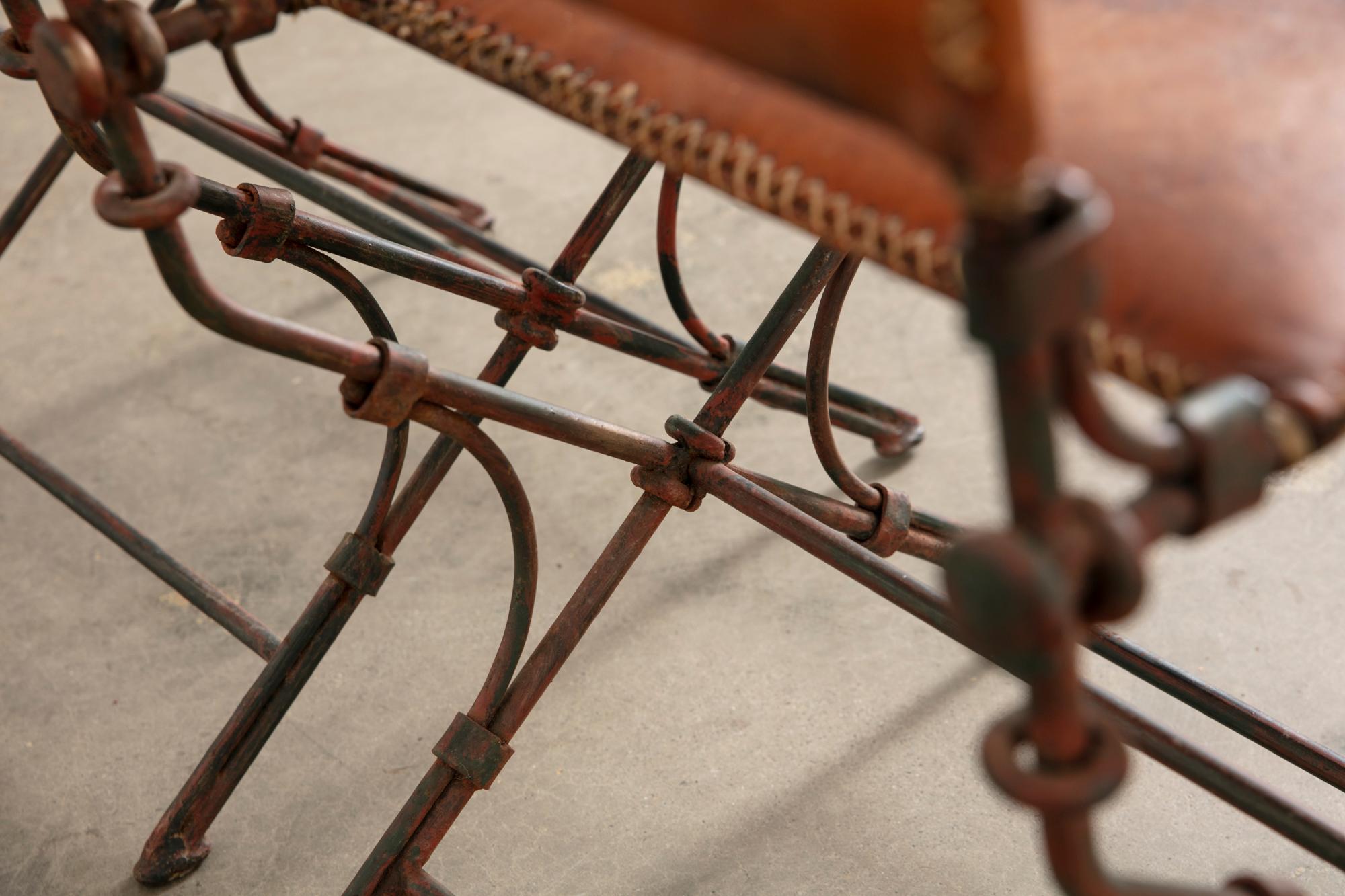 Pelle Pair of Brutalist Ilana Goor attributed Chairs in vendita