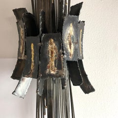 Pair of Brutalist Iron and Brass Wall Sconces